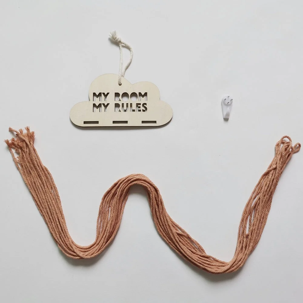 INS Nordic Wooden Cloud Baby Hair Clips Holder Princess Girls Hairpin Hairband Storage Pendant Jewelry Organizer Wall Ornaments