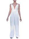 White Color Bandage Simple Jumpsuits Bottom