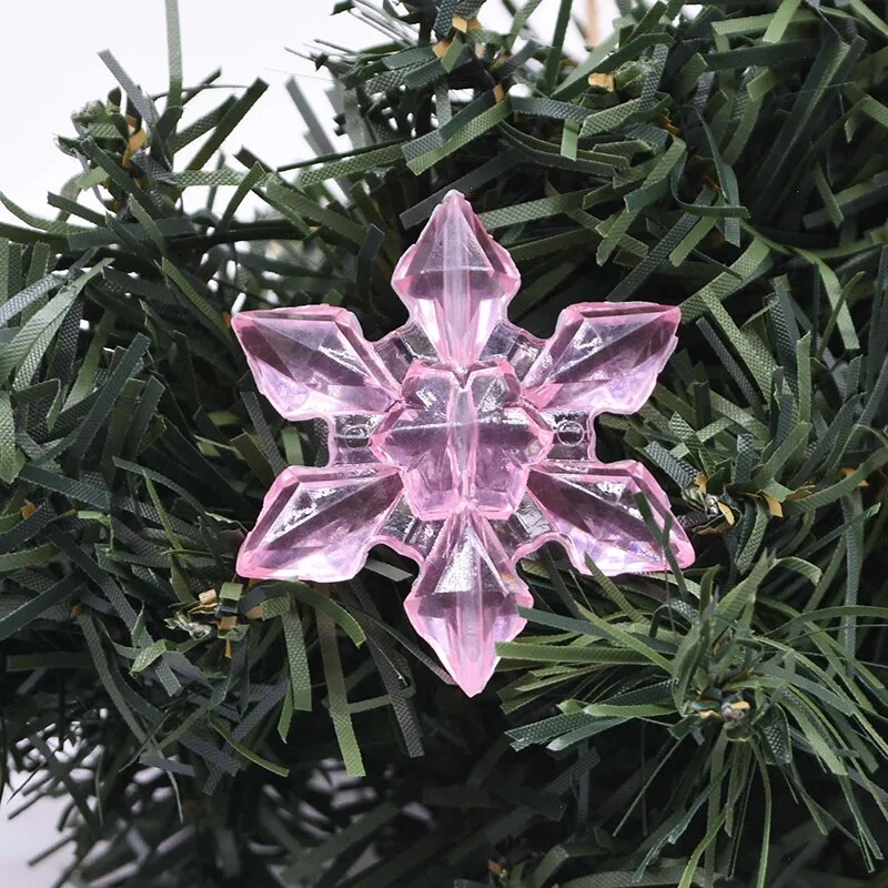 10Pcs/pack Christmas Decorations for Home Snowflake Christmas Tree Ornaments Hanging Crystal Acrylic DIY Bead Curtain Home Decor