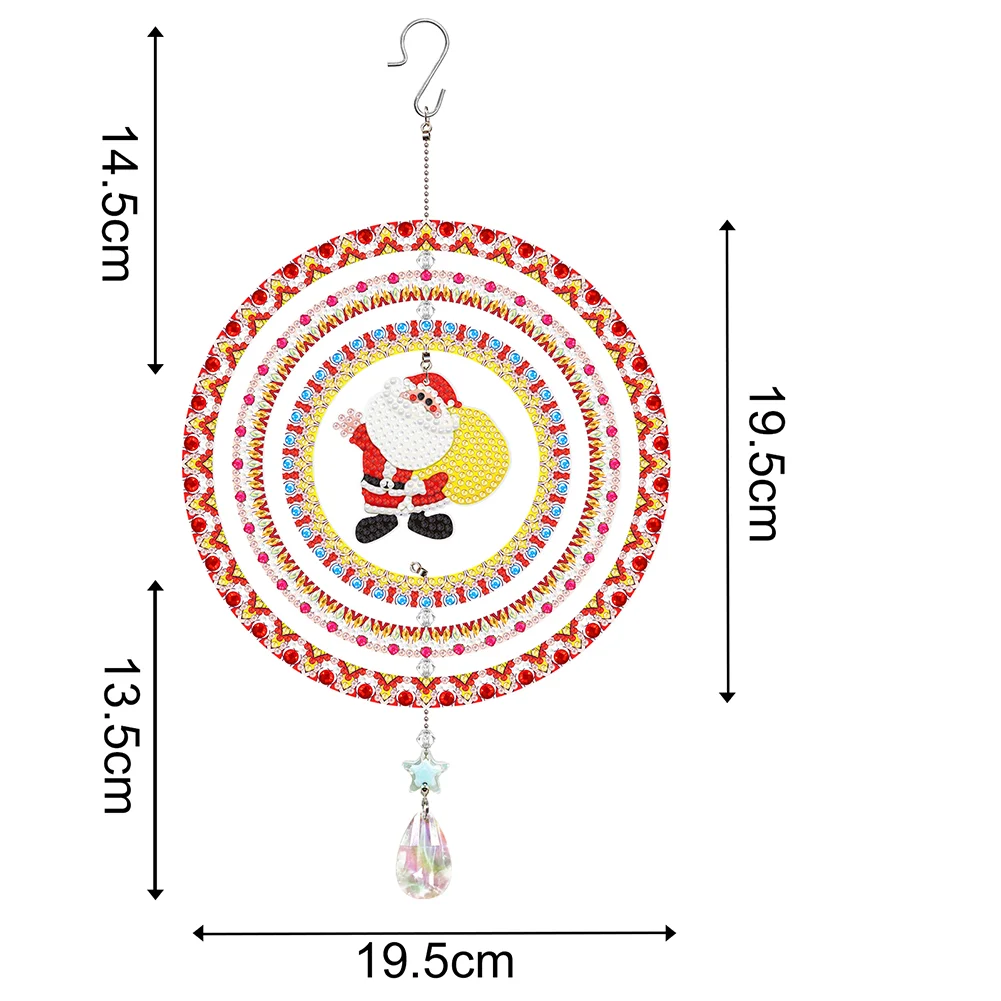 DIY Santa Suncatcher Diamond Painting Hanging Sign Christmas Home Windows Decor