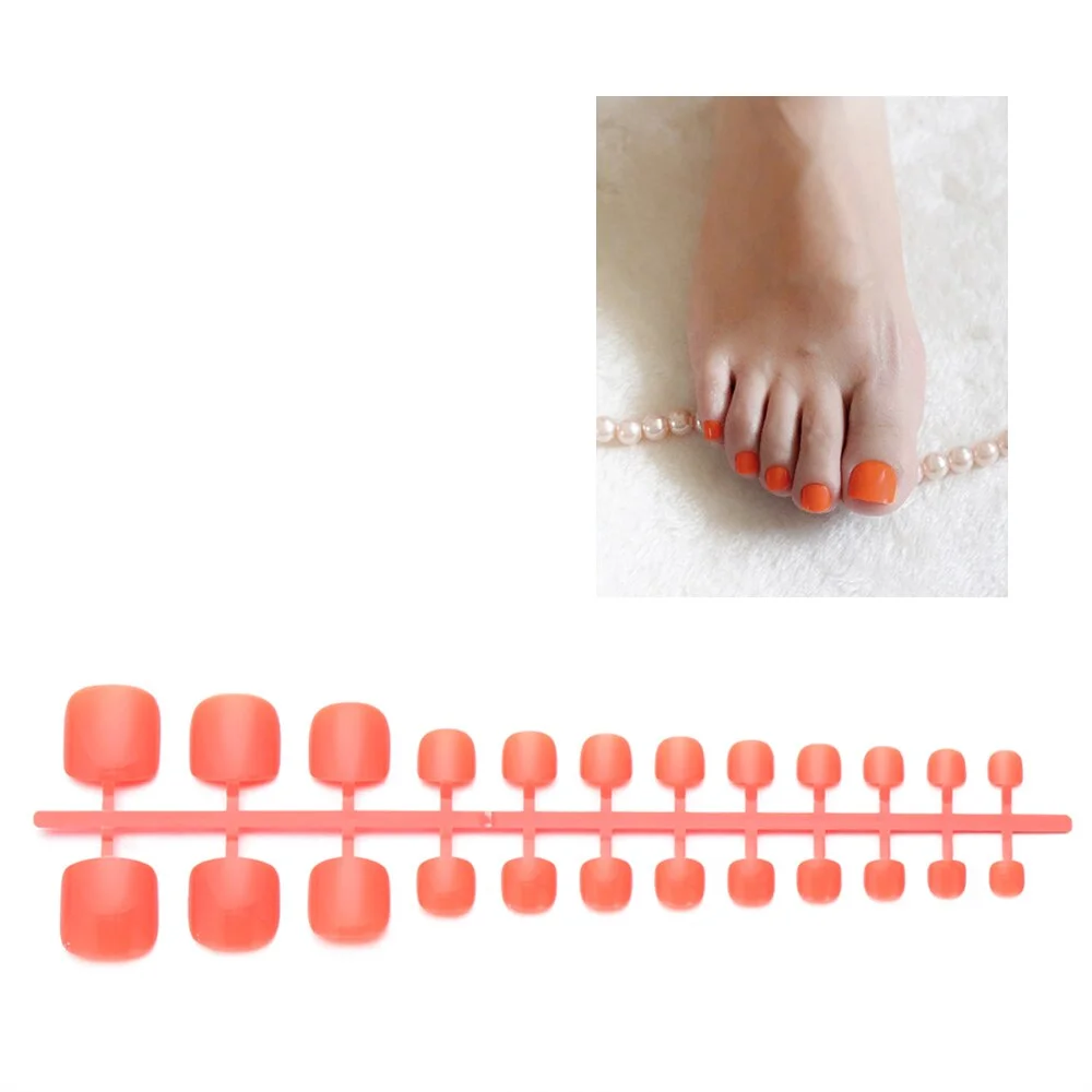 24Pc Soft Pure color oval Frosted Artificial Fake Nail Art Tip Fashion design full cover toe false nails Extension French style-Nail Inspo