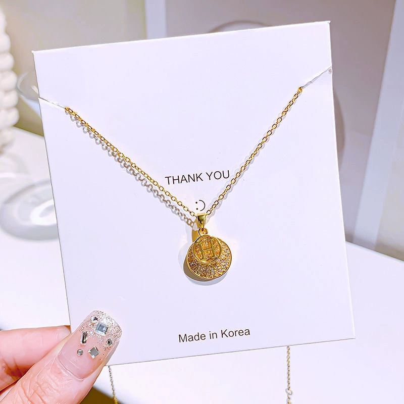 Letter H Zirconia Gold-Plated Necklace