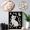 Wei&szlig;e Katze DIY, Perlengem&auml;lde, Kunstsets, Perlengem&auml;lde, Bildkunst, Basteln 30x40 cm f&uuml;r Erwachsene, Anf&auml;nger, Wanddekoration ohne Rahmen