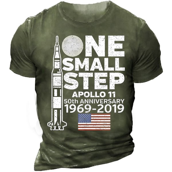 Apollo 11 One Small Step Printed Men's Casual T-Shirt-Compassnice®