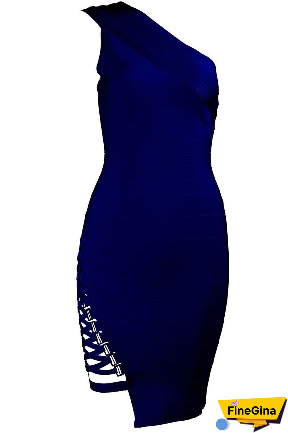 White One-shoulder Sexy Mini Bandage Dress