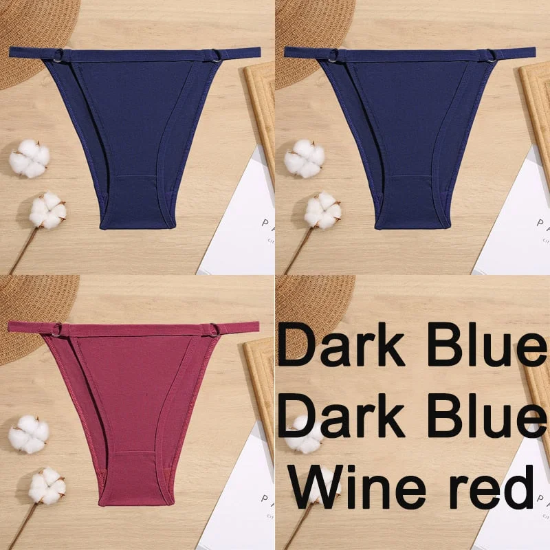 3PCS/Set Cotton Panties Underwear Bikini Style Women's Lingerie Sexy Panties Female Underpants Design Waist Band Briefs Pantys