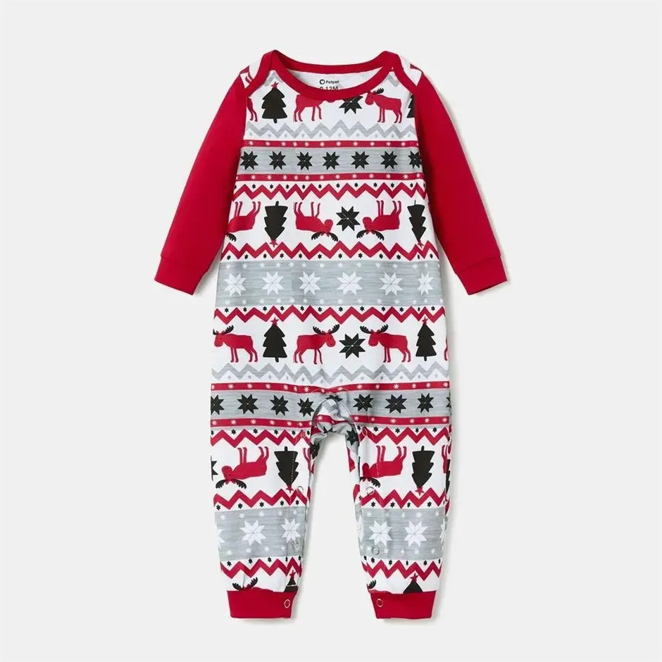 Christmas Christmas pattern pajamas red for the whole family