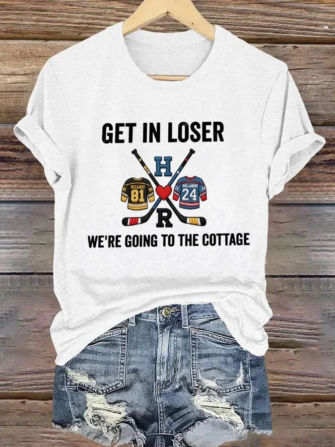 Women's Hockey Romance Print T-Shirt  socialshop