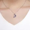 925 Sterling Silver Lucky Fairy on Moon Pendant Necklaces  