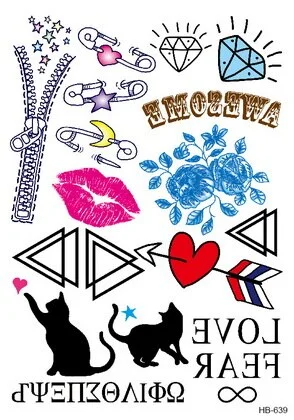 1sheet Multi-style 24models hot trendy Temporary Tattoos arm body art Arabic word Geometric tattoo sticker black tatuagem HOT