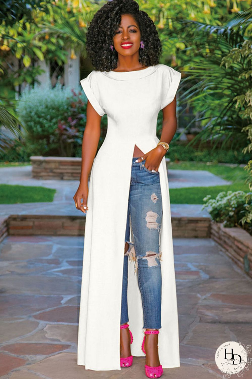 White Polyester Fashion Sexy Cap Sleeve Short Sleeves O neck A-Line Ankle-Length hollow out Patchwork chai