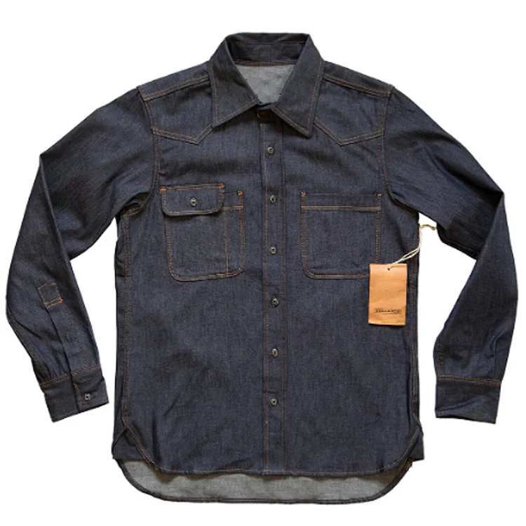 American Vintage Denim Long Sleeve Casual Shirt