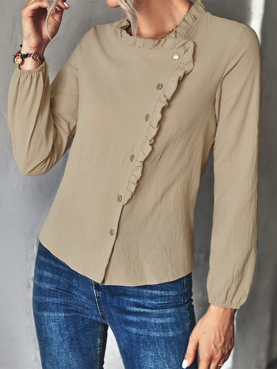 Women's Long Sleeve Scoop Neck Casuals Tops