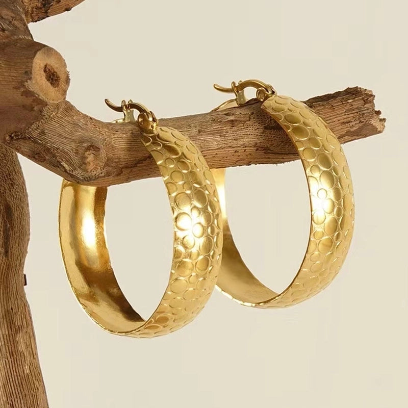 1 Pair Elegant Minimalist Solid Color 304 Stainless Steel 18K Gold Plated Stainless Steel Earrings