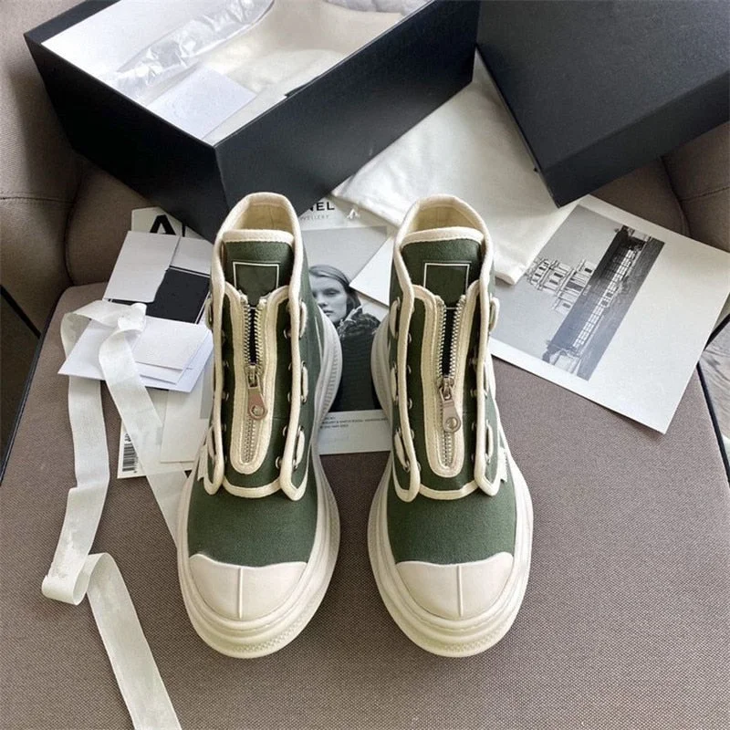 Retro Ladies Canvas Shoes Zapatillas Mujer Casual Flat Platform Shoes Mixed Colors Sneakers Women Round Toe Cozy Female Shoes