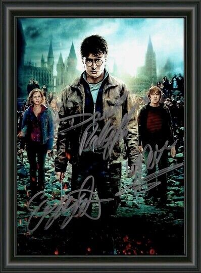 Harry Potter & Deathly Hallows CAST SIGNED - A4 Photo Poster painting POSTER - HIGH GLOSS PRINT