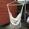 Outdoor Tassels Hammock Garden Patio White Cotton Swing Chair Hanging Bed