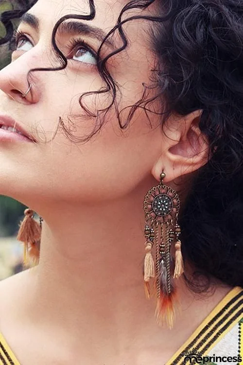 Beads Feather Tassels Earring