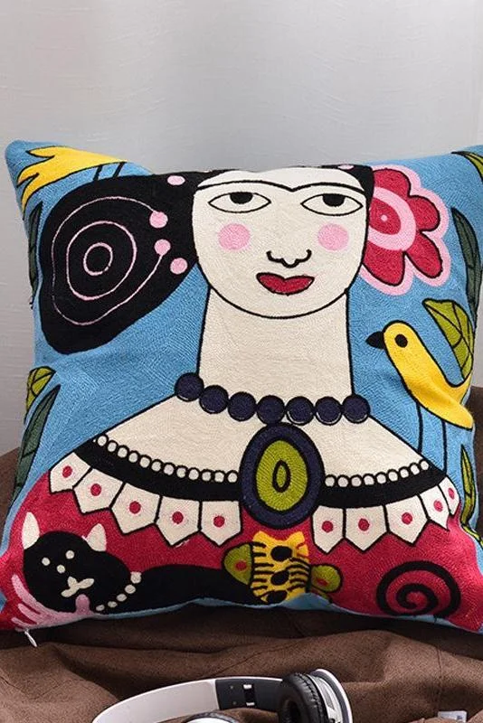 Cotton Embroidered Classical Sofa Cushion Pillowcase