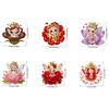 6Pcs Diamond Painting Acrylic Flower Fairy Elf Fridge Stickers