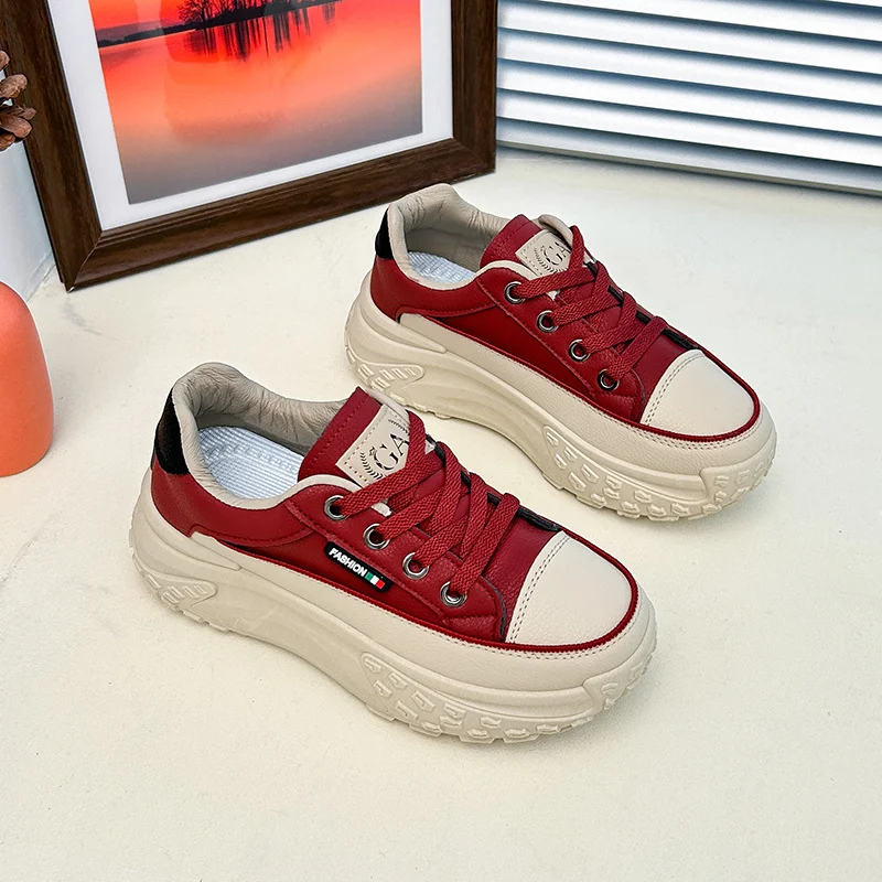 Tanguoant Tanguoant Shoes Female Spring 2024 New Korean Version Of Joker Student Platform Shoes Female Casual Shoes Breathable Women's Shoes Q017