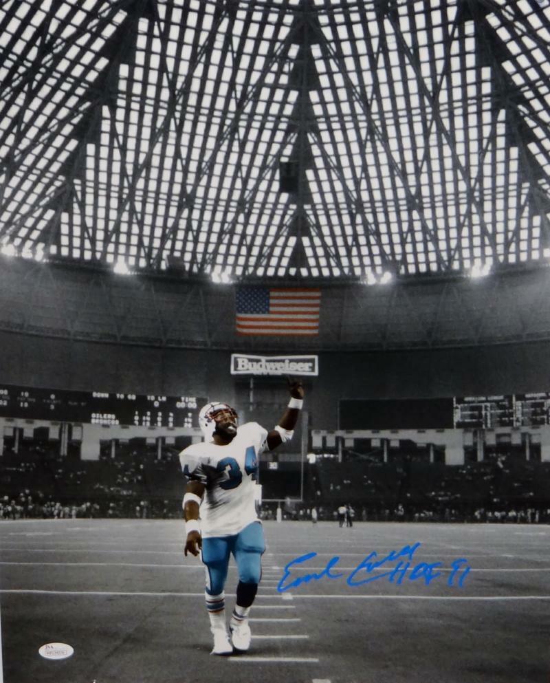 Earl Campbell Signed Houston Oilers 16x20 Pointing Photo Poster painting W/ HOF- JSA W Auth *Lt