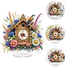 (US Local)Acrylic Special Shape Flower Bird Diamond Painting Clock Ornaments Kit