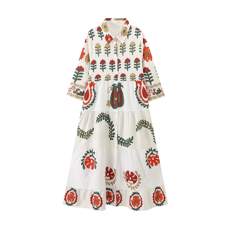 Toloer Toloer Women's Hot Style Positioning Printed Long Dress-Outfit Ideas