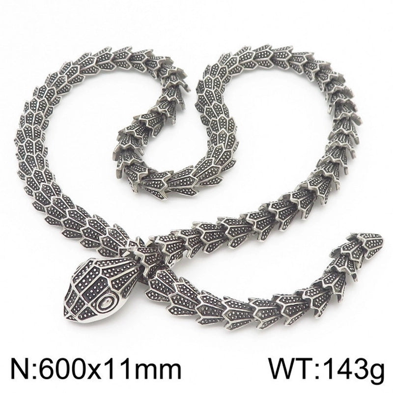 Jewelry Punk Snake Stainless Steel Bracelets Necklace