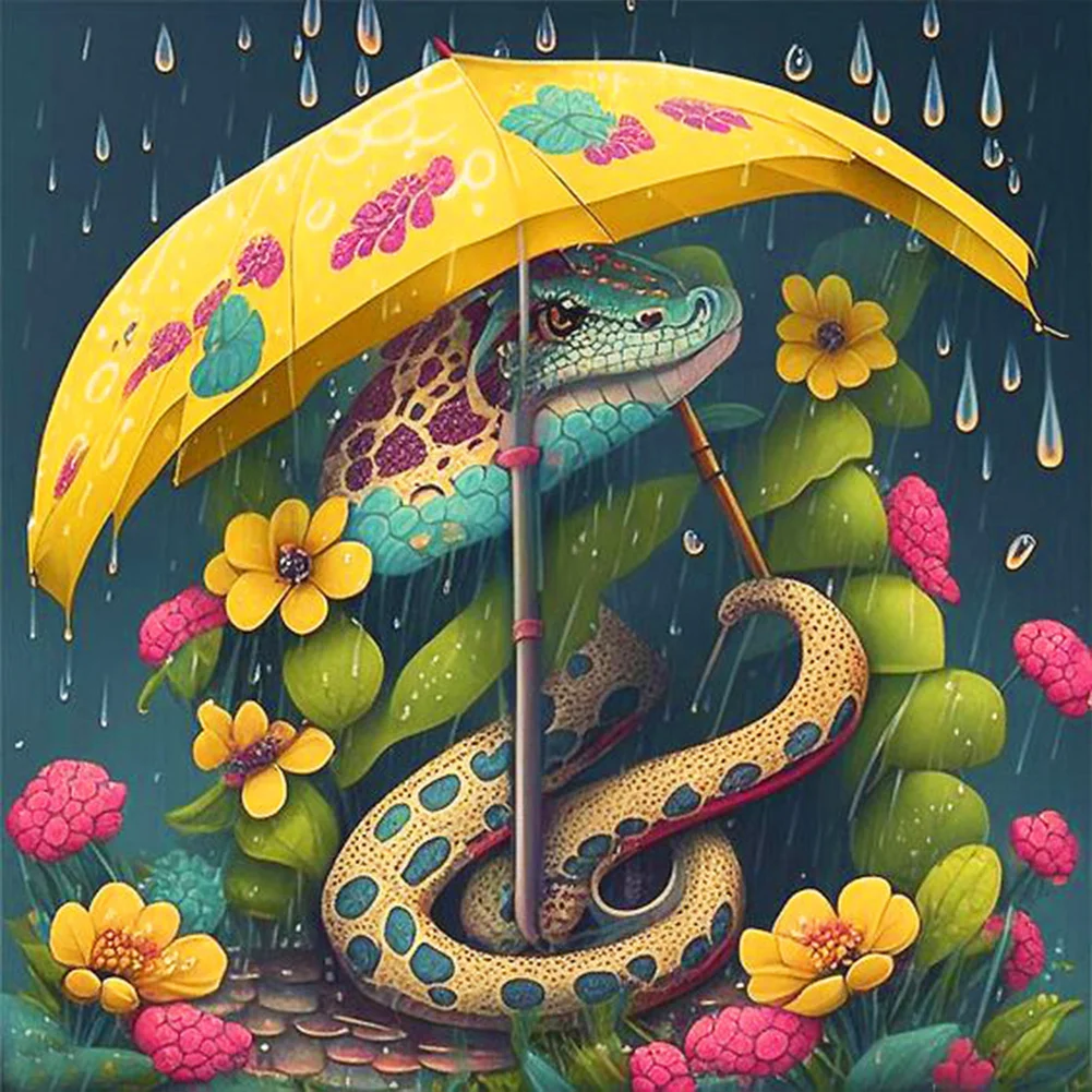 Full Round Diamond Painting - Umbrella Snake(Canvas|30*30cm)