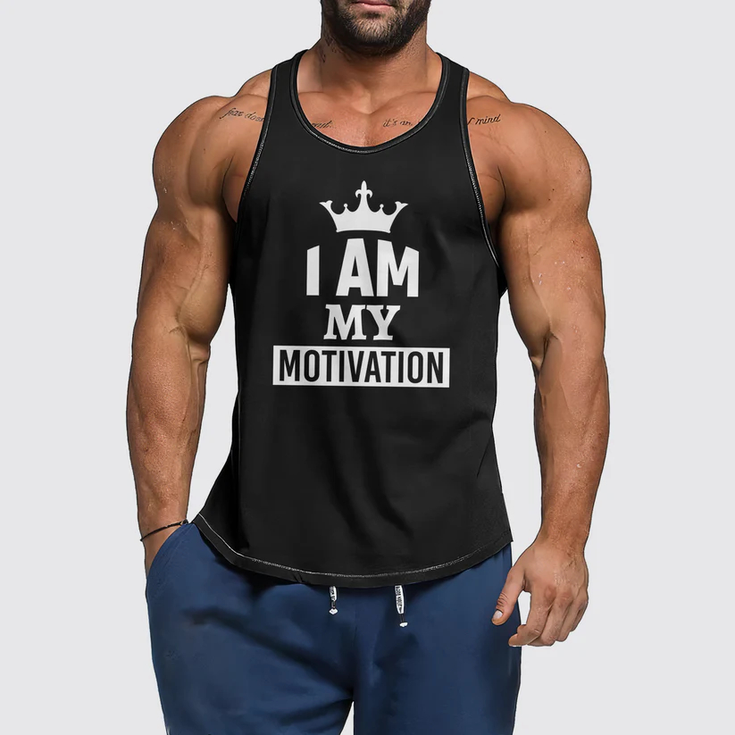I AM MY MOTIVATION Men's Motivation Printed Fitness Tank Top