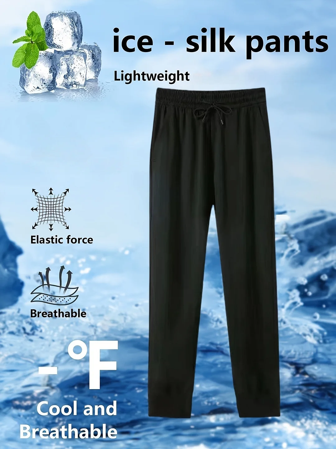 Women's Ice Slippy Fiber Quick-Dry Pants High Elasticity Breathable Ice Feel, Hiking Yoga Travel Casual Long Trouser | IFYHOME