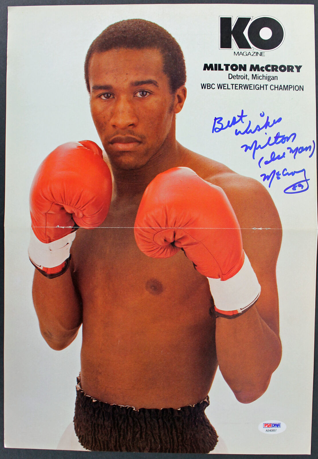 Milton McCrory Authentic Signed 11x16 Boxing Magazine Page Poster PSA #AB40897