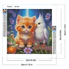 Perroquet blanc chat orange - perçage rond peinture diamant - 30*30cm