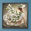 Flower Skirt Beauty-Partial Special Shaped Diamond Painting 30*30CM