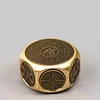Ten-Sided Rotating Brass Rubik's Cube, Metal Collectibles, Ornaments, Exquisite Character Feng Shui Statues, Can Be Used As A Birthday Gift For Father Friends