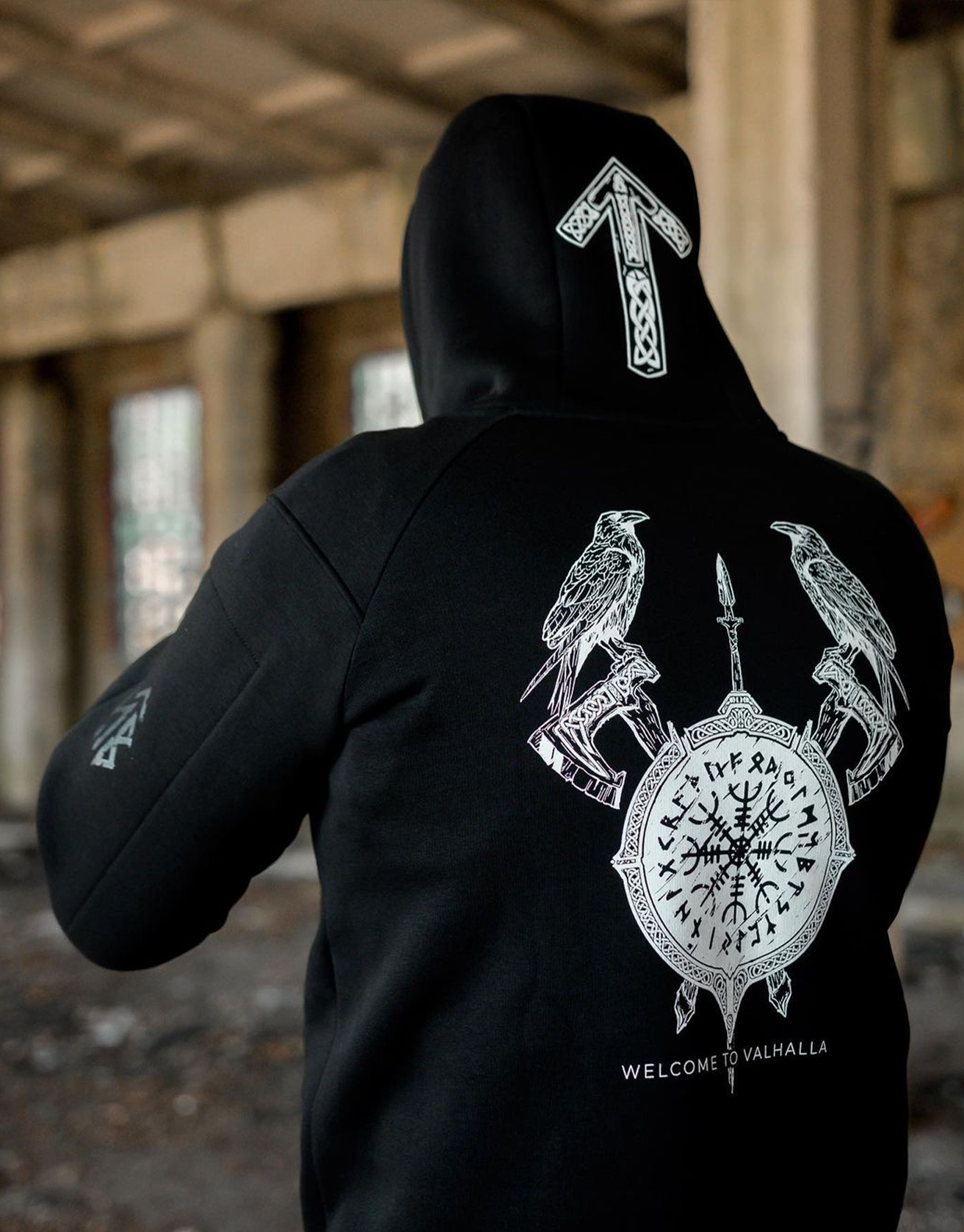Viking Crow Print Sweatshirt / TECHWEAR CLUB / Techwear