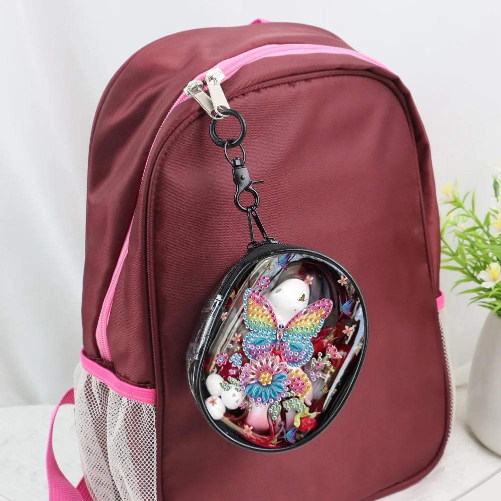 DIY PVC Butterfly Partial Special Shaped Diamond Painting Zipper Wallet Purse