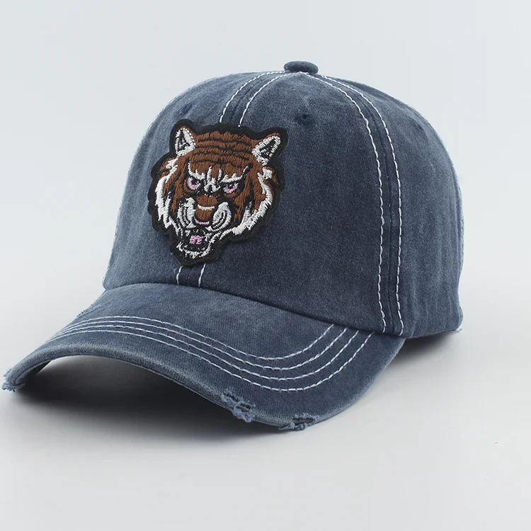 Embroidery Tiger Fitted Hats Unisex Baseball Caps