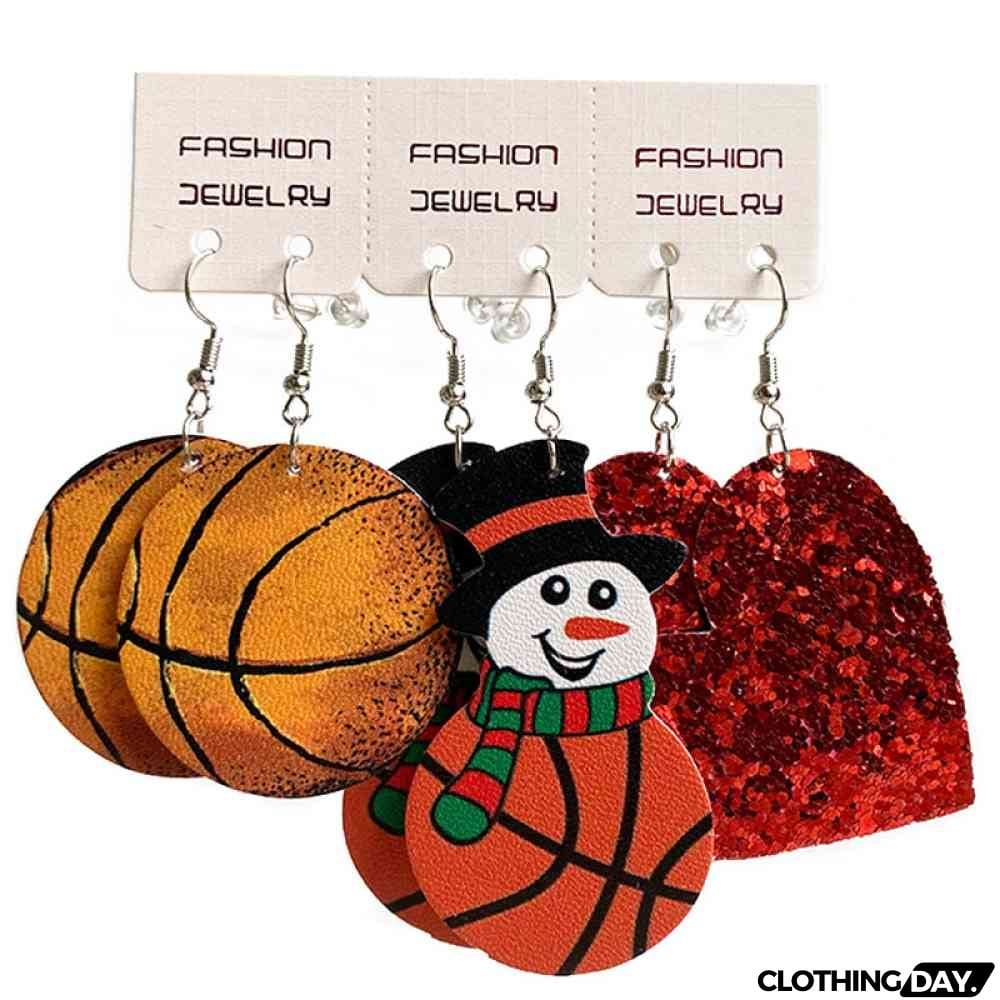 Snowman, Ball, and Heart Earrings Set