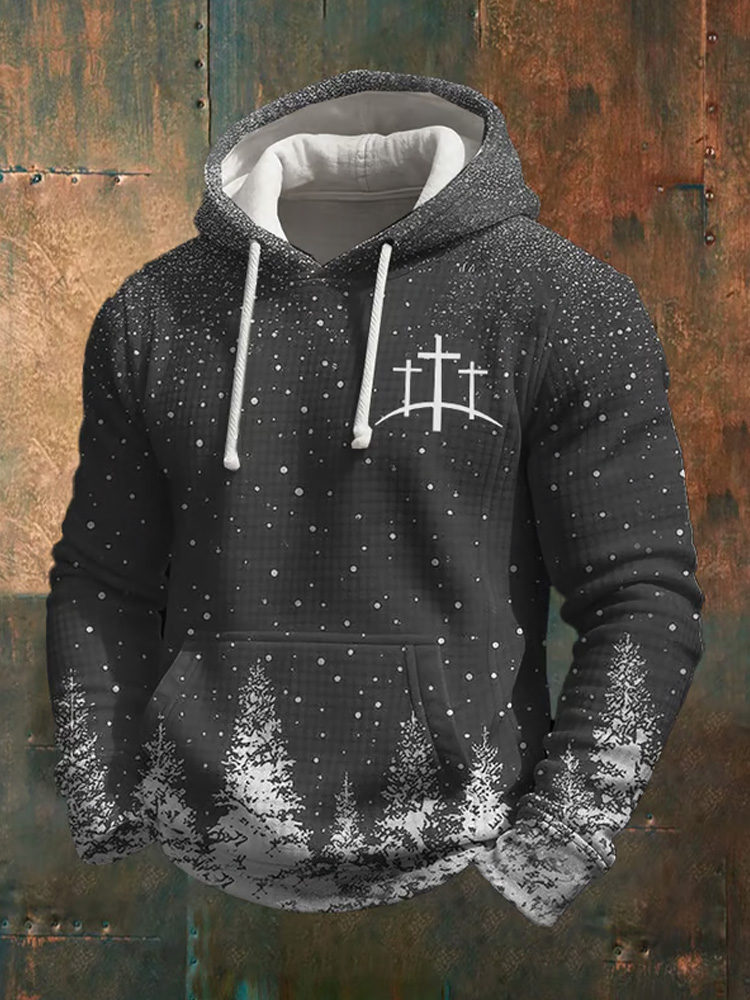 Men's Casual Christmas-themed Checkered Sweatshirt elevenforest