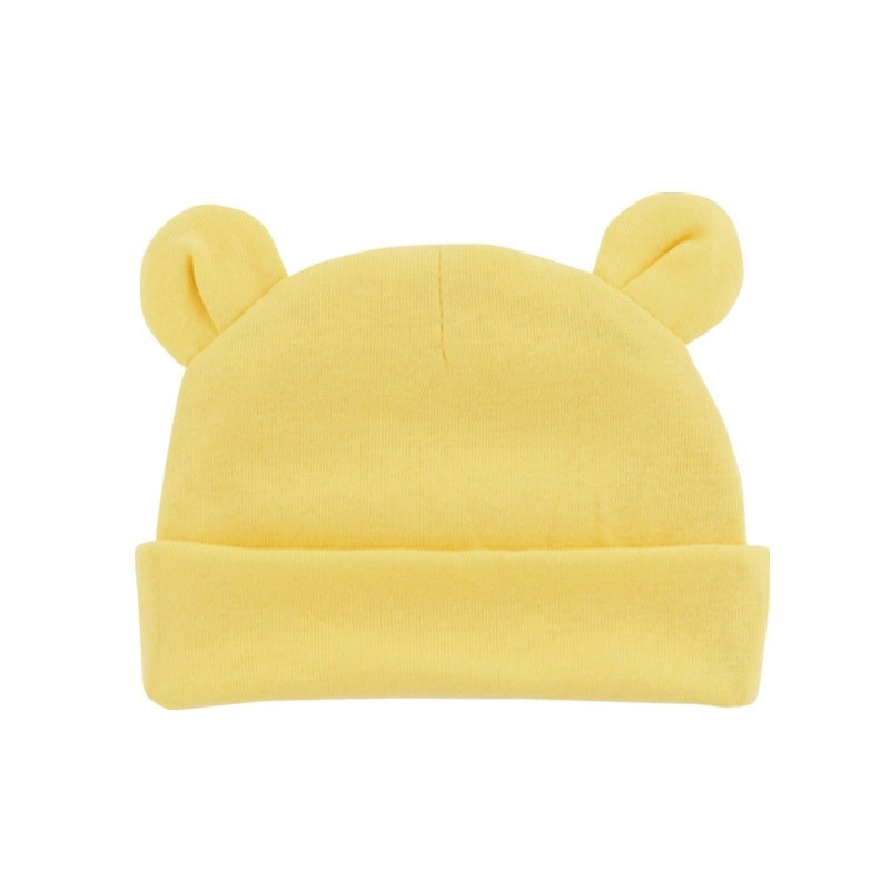 New Infant Fetal Cap Newborn Head Cap Solid Color Ear Hat Boys And Girls Baby Hat A54