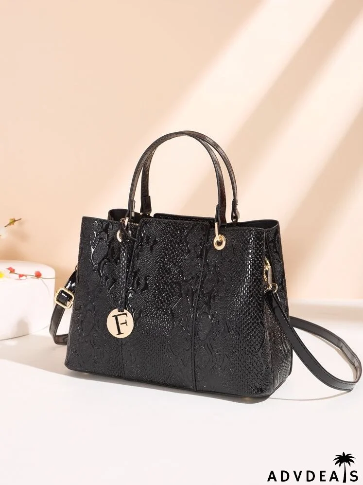 Croc Embossed Tote Bag