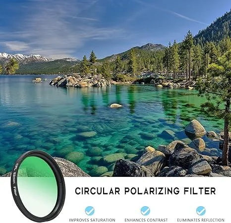 52mm Clip-0n CPL Phone CameraLens Filter Kit, Circular PolarizerPolarizing Filter Compatible with Mostcell phones