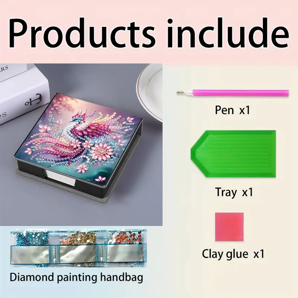 PU 5D Diamond Painting Kit Note Box DIY Diamond Art Notepad Box (N)