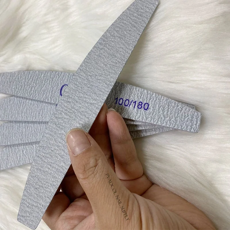 Pro Double Sided Manicure Acrylic Nail File Emery Boards Zebra Sanding Files Grit 100/180 Packs of 5-Nail Inspo