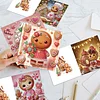 6PCS DIY Diamond Art Greeting Cards Xmas Gingerbread Man Congratulations Cards
