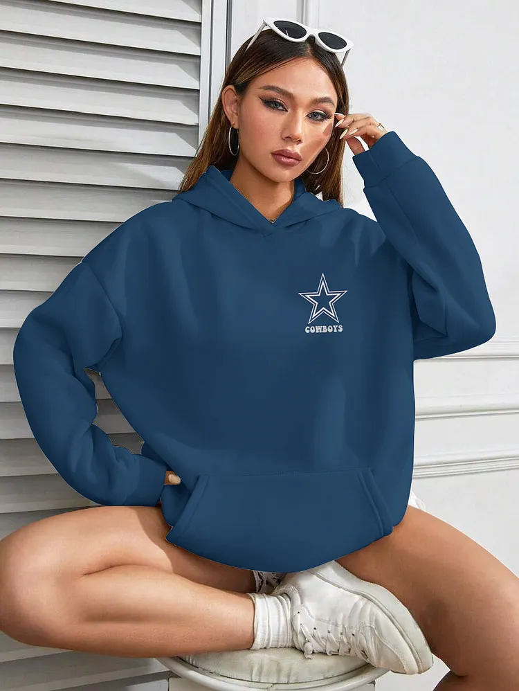 Dallas Cowboys  Printed Hooded Pocket Pullover Hoodie