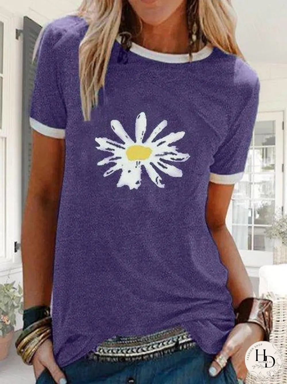 Green Short Sleeve Crew Neck Shirts & Tops