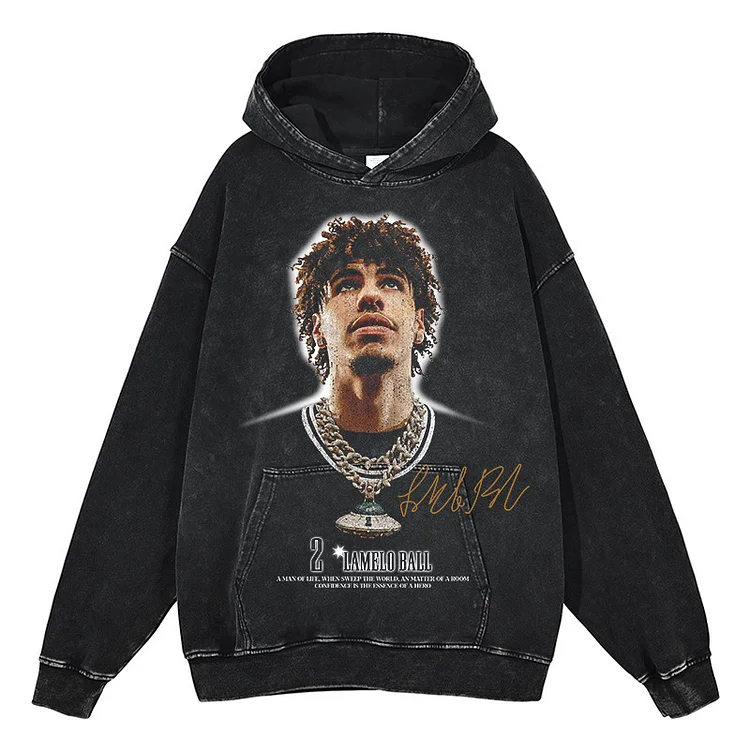 Washed Hoodie Loose Cotton Pullover Hoodie Top at Hiphopee